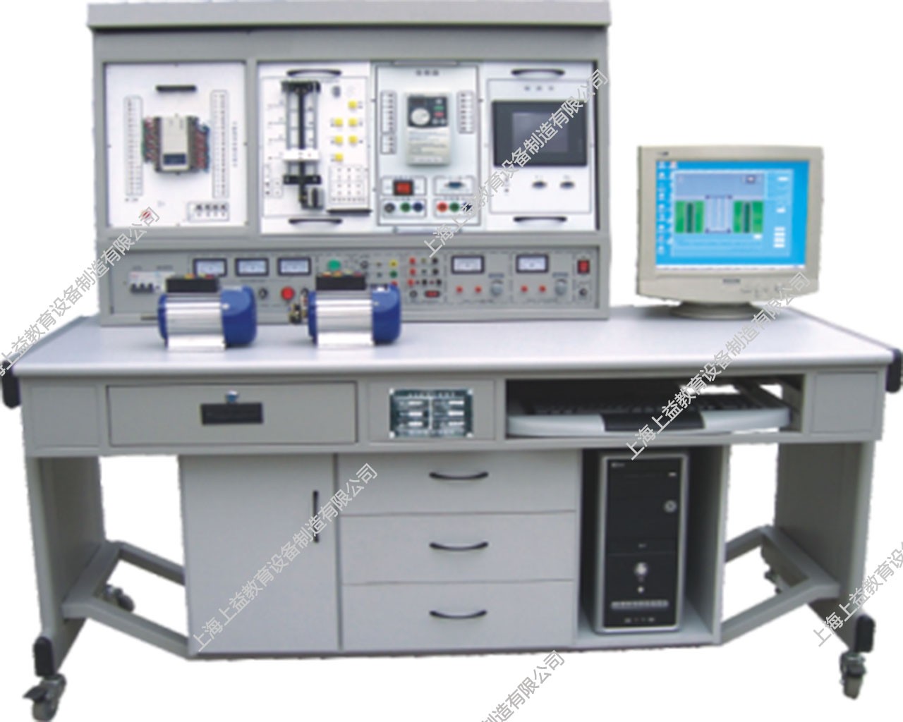 SYPLC-04C 網絡型PLC可編程控制器、變頻調速、電氣控制及微機接口與微機應用綜合實驗裝置（PLC、變頻器、觸摸屏、電氣控制、微機接口）