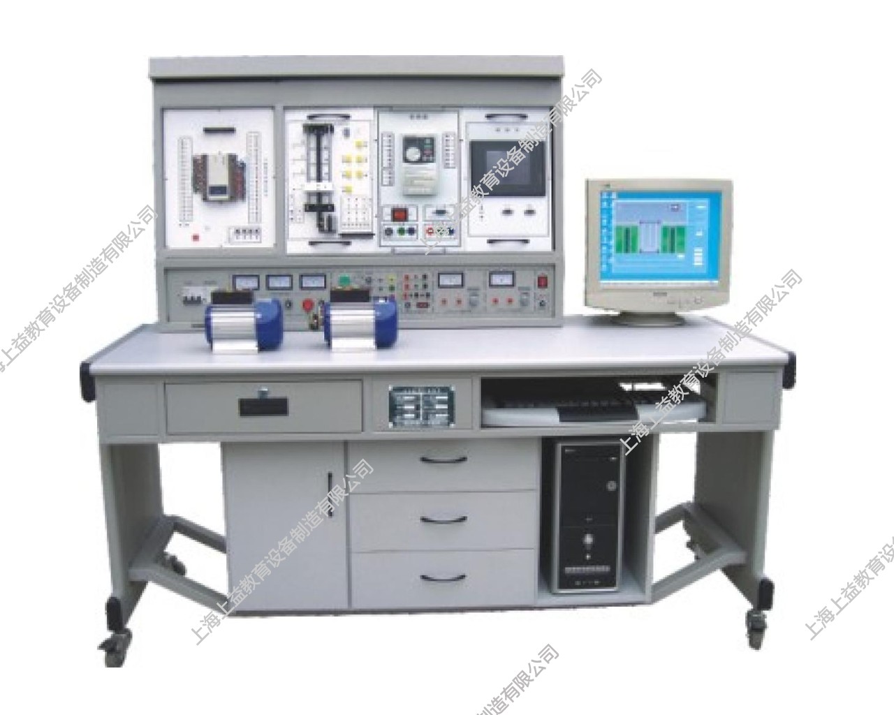 SYPLC-104B網(wǎng)絡型PLC可編程控制器/變頻調(diào)速/電氣控制及單片機綜合實驗裝置（PLC、變頻器、觸摸屏、電氣控制、單片機）